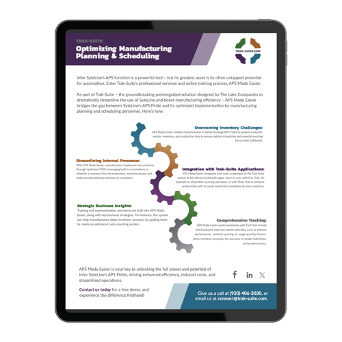 Infographic - Optimizing Manufacturing Planning & Scheduling Landing page image